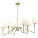 Kennedy 6 Light 41.63 inch Brushed Champagne Bronze Linear Pendant Ceiling Light in Ivory Linen